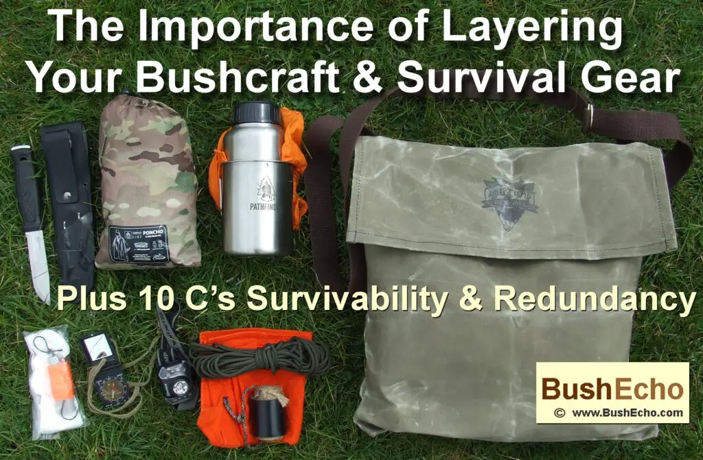 Bushcraft survival kit layering