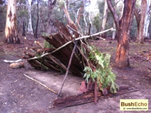 Bushcraft shelter clove hitch