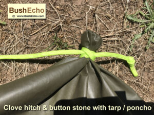 Bushcraft clove hitch button stone