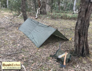 Bushcraft ridgeline tarp shelter