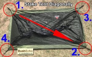 Camping tips tent diagonally